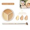 Foundation Palette Cream Base Concealer 3 Colors Coverage Acne Spots Dark Circles Face Moisturizing Makeup Cosmetics, 1 Piece
