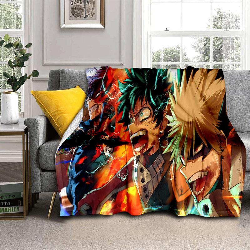 3D одеяло My Hero Academia Деку Бакуго Мультяшное Аниме, Мягкое плед для дома спальни кровати дивана путешествия пикника Покрытие для детей