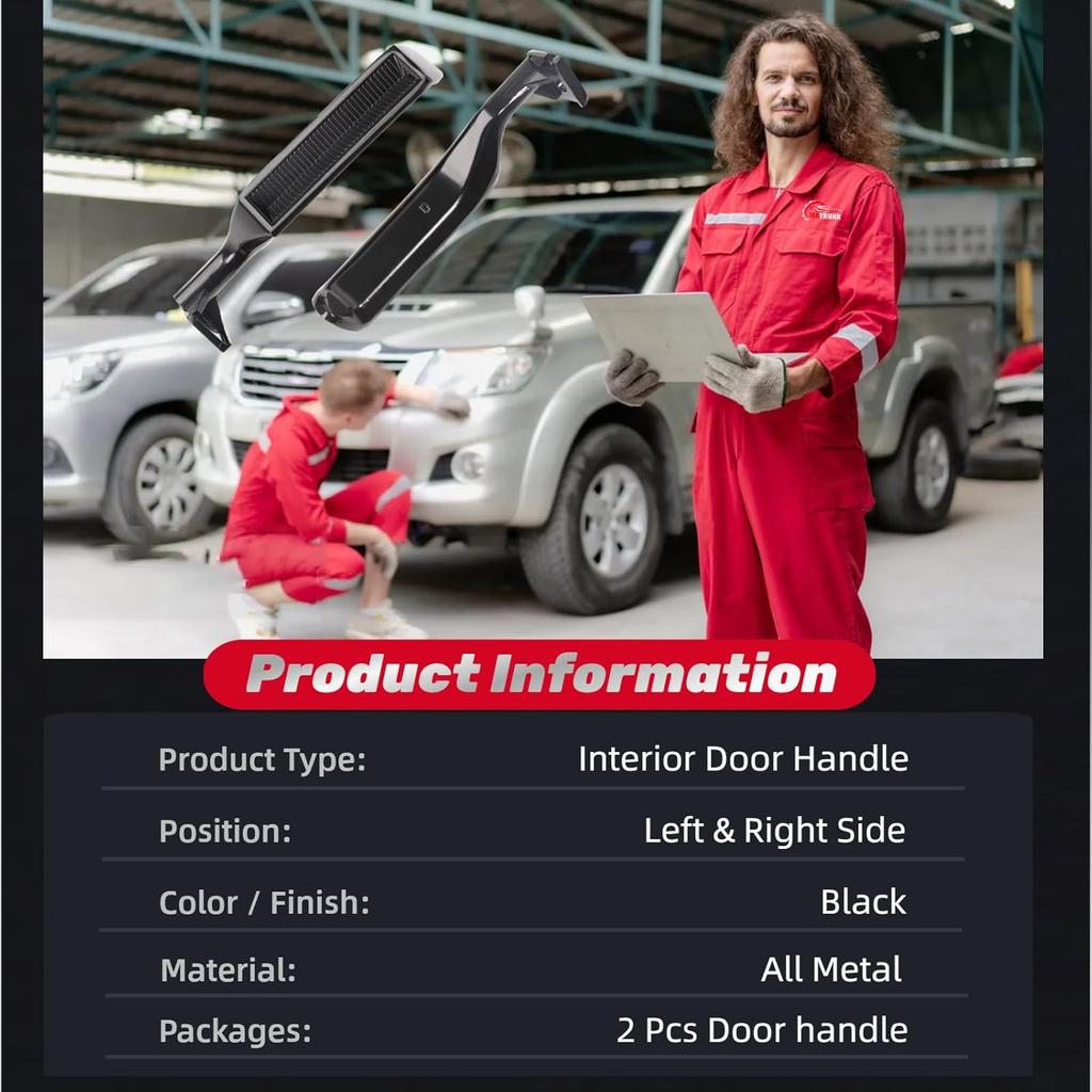Interior Metal Door Handle For Ford F150 F250 F350 Bronco F53 F59 F800 1987 1988 1989 1990 1991 1992 1993 1994 1995 1996 1997 Front Rear Left Driver