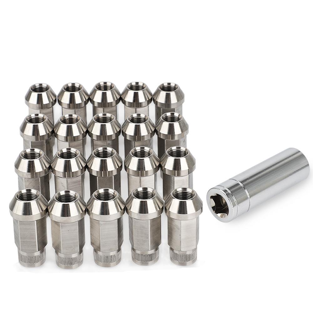 20PCS Stainless Steel Lug Nuts M12x1.25 M12x1.5 M14x1.5 M14x2 1/2-20 Wheel Nuts Bolts For Mazda KIA Lincoln Suzuki