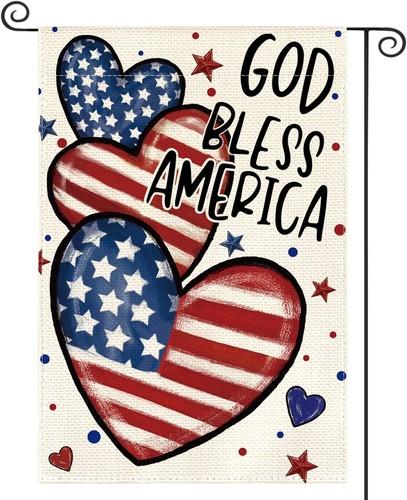 4th of July Patriotic Garden ag Double Sided Outside, Let, 12x18 Inch XXQ
