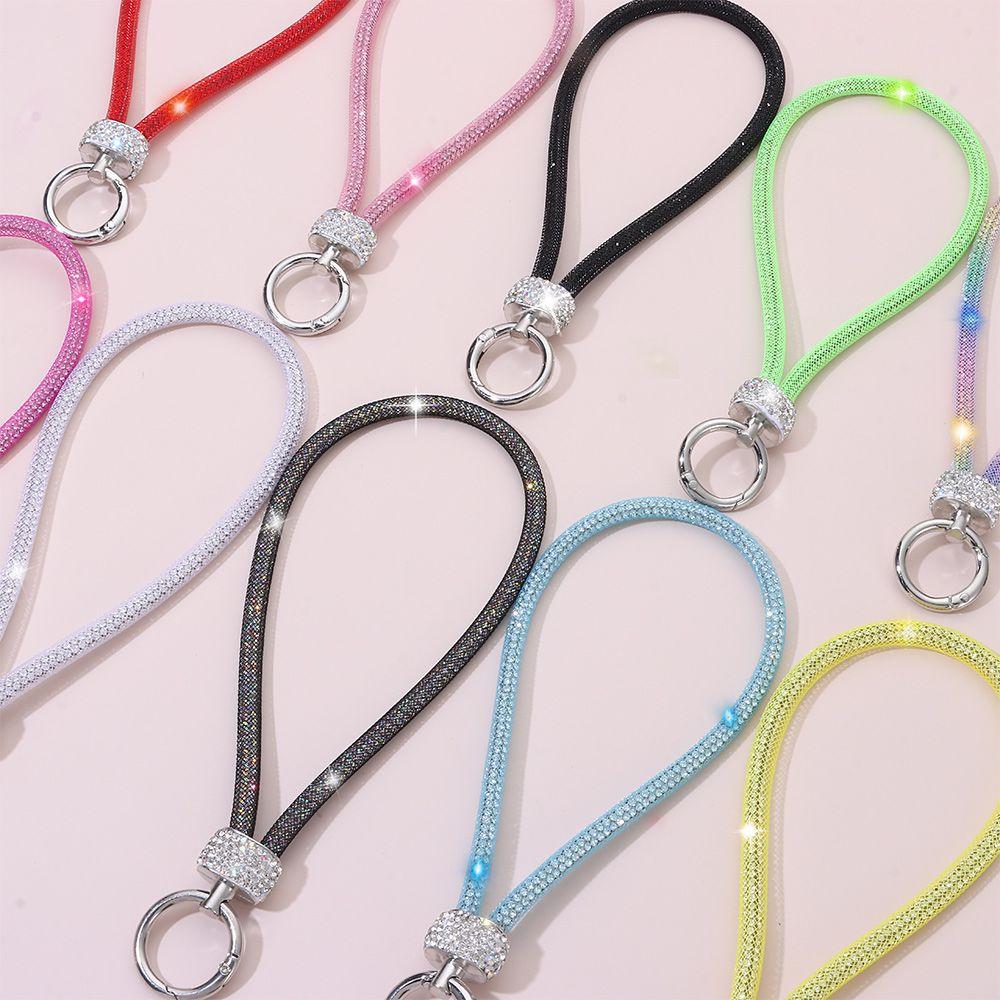 Блестящий Стразы Шнурок для Телефона Телефон Алмазный Кристалл Ремешки на Запястье Брелок Подвесной Шнурок от Потери