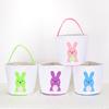 Easter Basket Festival Rabbit Printed Canvas Gift Bag Carrying Eggs Suitable For Outdoor Outdoors And Festival Gifts Candy Bag