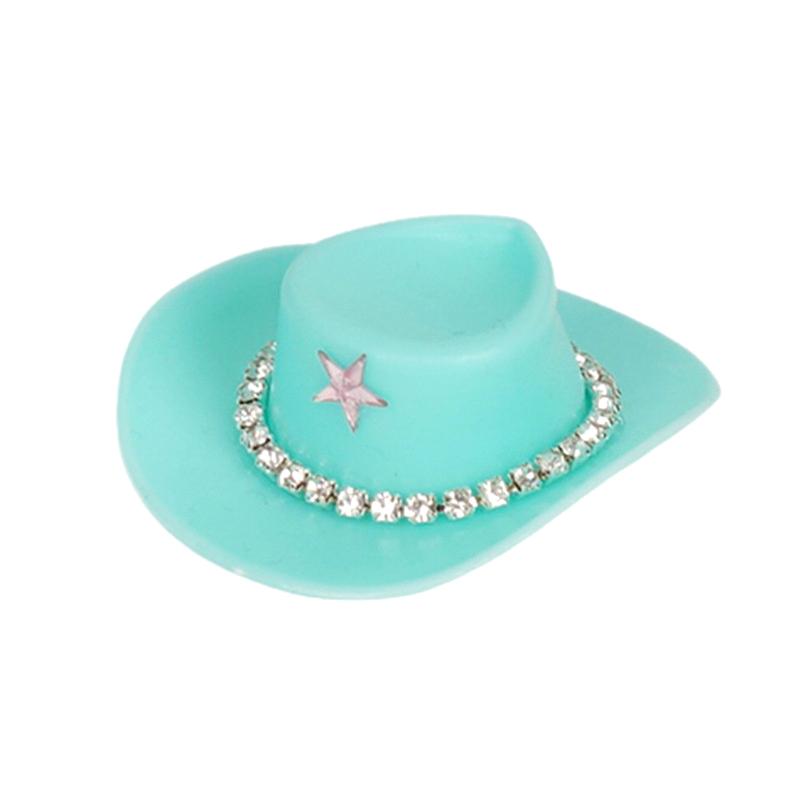 MAX-66~ 4 Pcs Miniature Plastic Doll Hat Western Cowboy Hat Cowgirl Hat For Dolls Decoration Accessories