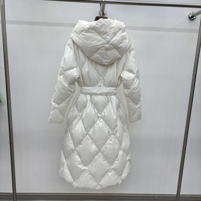 Winter new European station fashion casual hooded loose medium and long waist thin thickened down jacket women