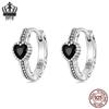 Серьги Avle из стерлингового серебра 925 пробы с оксидированием, с ретро-узором в виде сердца для женщин