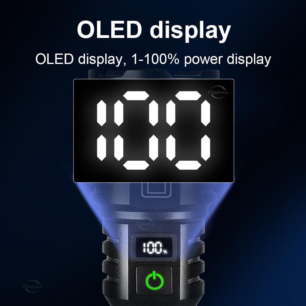 2000M Spotlight LED Flashlight 80W White Laser High Power Flashlight USB Recharge Powerful Torch Lantern Hand Lamp