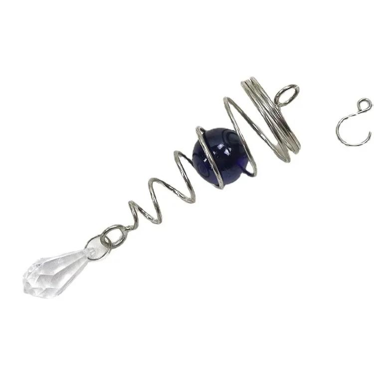 Вращающийся Спираль Хвост Спиннер Ветра Звонки Хрустальный Стеклянный Шар Подвеска Маятник Сад Детская Окна Висячие XMS Елочные Украшения