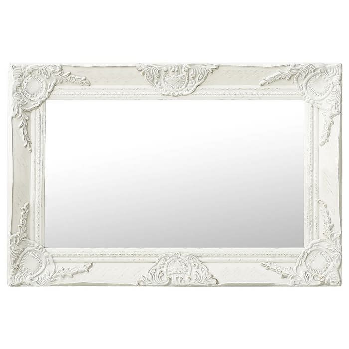 VidaXL Wall Mirror Baroque Style 60x40 Cm White 320328
