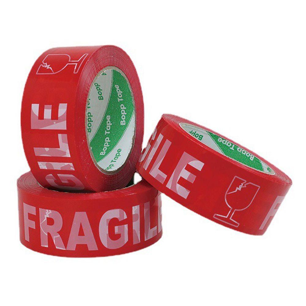 High Viscosity Express Box Red Fragile Warning Tape Adhesive Carton Sealing Package Tape