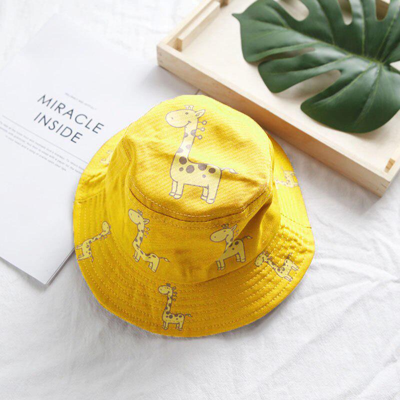 Cartoon Giraffe Baby Hat Bucket Cap Summer Kids Casual Sun Hat Cotton Children Panama Caps