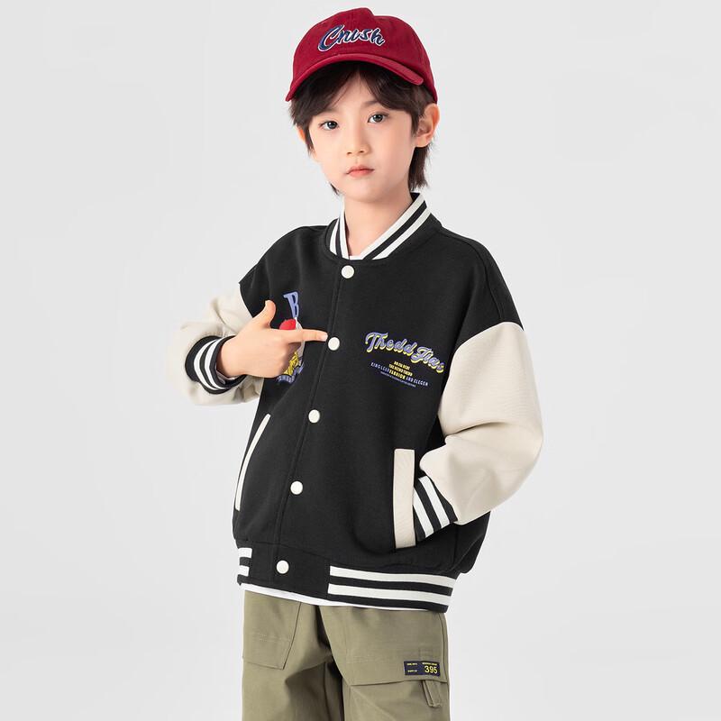 Boys' Casual Color Block Baseball Jacket