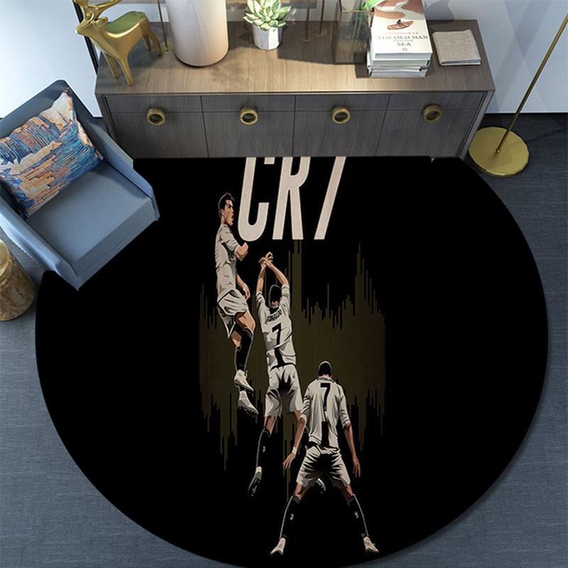 CR7 pattern round rug,Carpet Rug for Living Room Bedroom Playroom ,Non-slip Floor Mat,Holiday Gifts and Birthday Gifts.