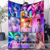 K Pop Flannel Blanket Demon Hunters Ultra Warm Soft Throw Blanket for Office Bedding Cover Plush Thin Quilt Holiday Decor Fans