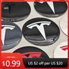 Автомобильные наклейки Tesla 20 шт. 56 мм Автомобильные эмблемы Наклейки на центральные колпачки ступиц для Tesla Model S Model 3 2024 Model Y X Защитные накладки на центр колеса