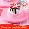 14cm Practical Cake Rotating Stand with Scale Design Plastic DIY