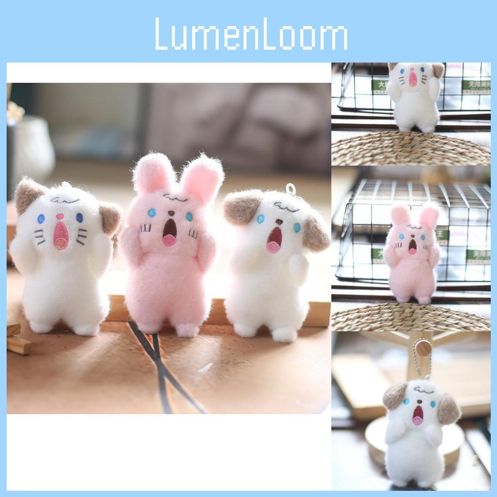 Adorable Plush Screaming Dog Keychain Soft Stuffed Animal Bag Charm