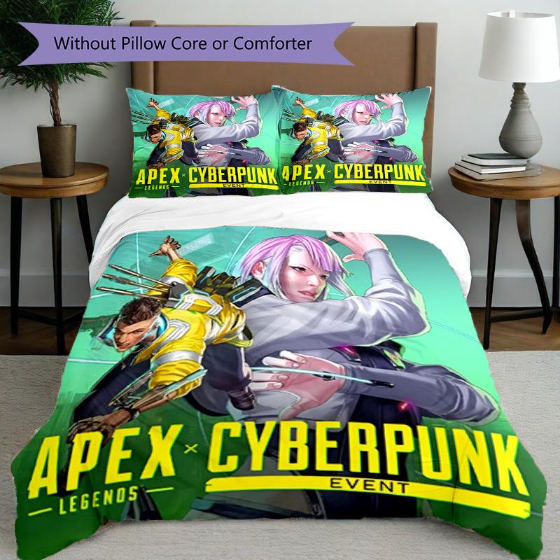 3pcs Duvet Cover Set (1*Duvet Cover + 2*Pillowcase, Without Core), Apex Legends Print Bedding Set, Bedroom Decor, All‑Season, Birthday Gift