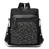 Женский рюкзак с леопардовым принтом, большой вместимости