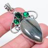 Labradorite, Diopside Gemstone 925 Sterling Silver Jewelry Pendant 2.29"