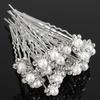 20Pcs Wedding Bridal Faux Pearl Rhinestone Flower Hair Stick Pins Clips Silver Color Jewelry ARI