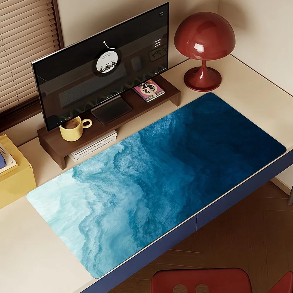 Abstract Ocean Waves Mouse Pad For Office Gaming And Keyboards Non-Slip Large Waterproof