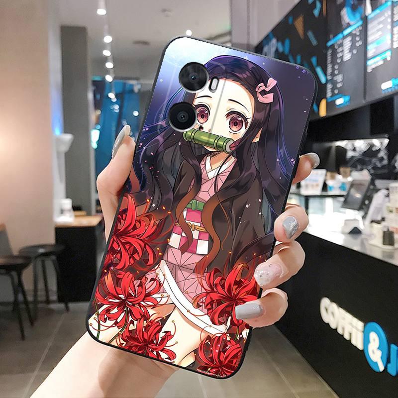 Чехол для телефона Demon Slayer с Незуко для OPPO A77 A57S A96 A91 A54 A74 A94 A73 A78 A53S A54S A15 A16 A17 A52 A58X A98