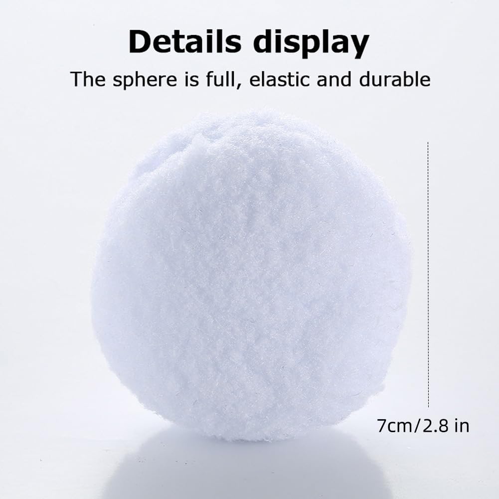 10 Pack Snow Fight Balls 2.8 Inch Large Size Christmas & Winter Holiday Realistic Fake Snow Toys for Indoor & Outdoor Snow Fight & Toss Game