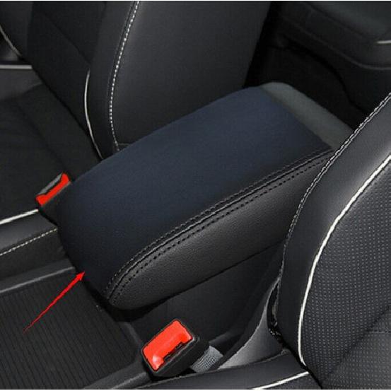 Car Middle Console Armrest Box Cover Leather Black Fit For VW Tiguan 2017~2021