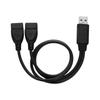 Practical Computer Supplies Connector USB 2.0 Hub Y Splitter Male To Dual Female Cable Adapter