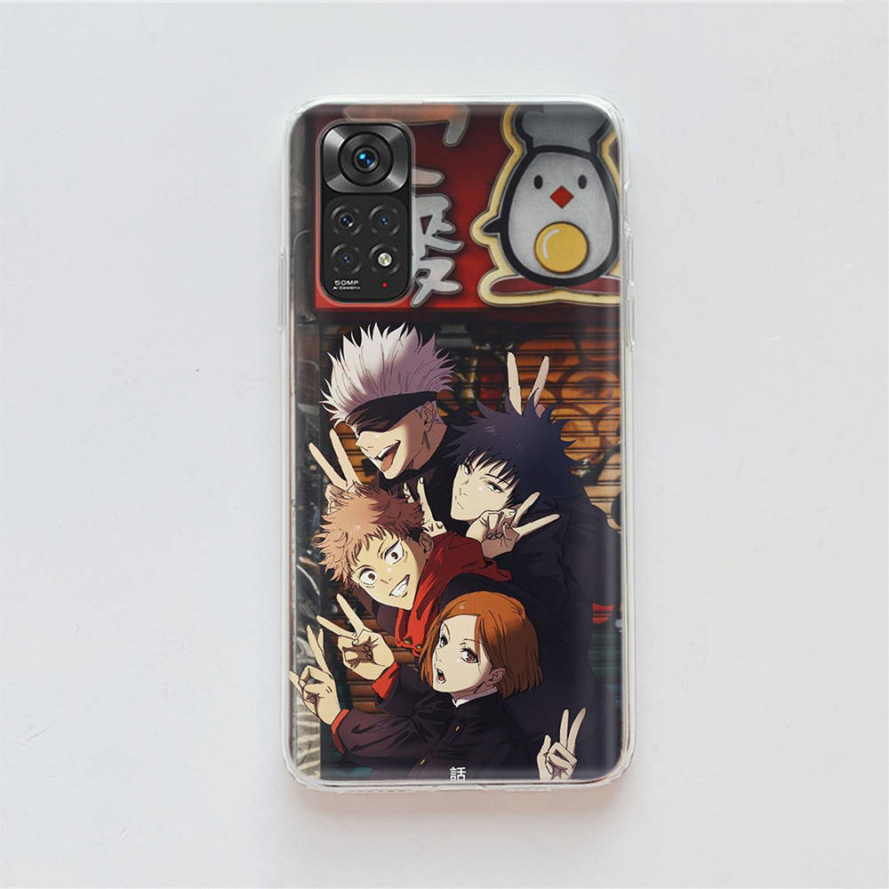 Чехол DT22 Jujutsu Kaisen для Samsung A04 A14 A23 A34 A54 M23 M33 M52 M53 Realme 10 9 C30S C35 C55 VIVO Y02S Y21 Y33S Y51 X80 Pro Прозрачный чехол