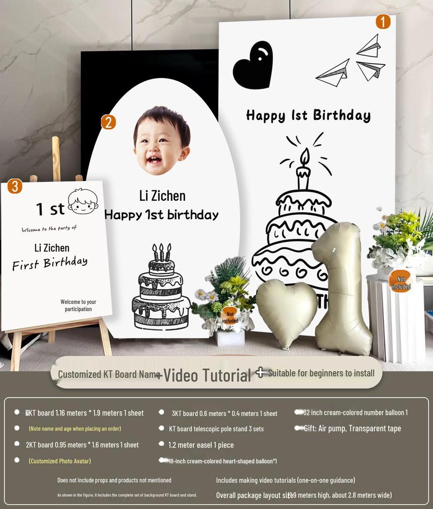 Украшения на первый день рождения в корейском стиле: Воздушные шары и фон для мальчиков и девочек