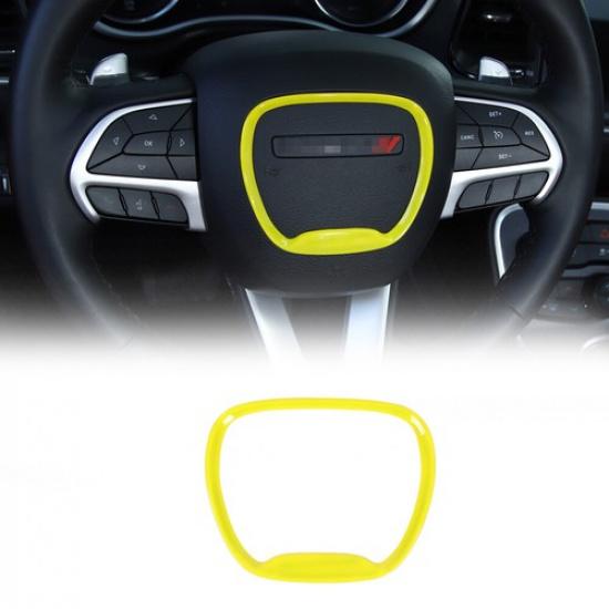 Steering Wheel Central Frame Decor Cover for Dodge Challenger/Charger 15+ Yellow