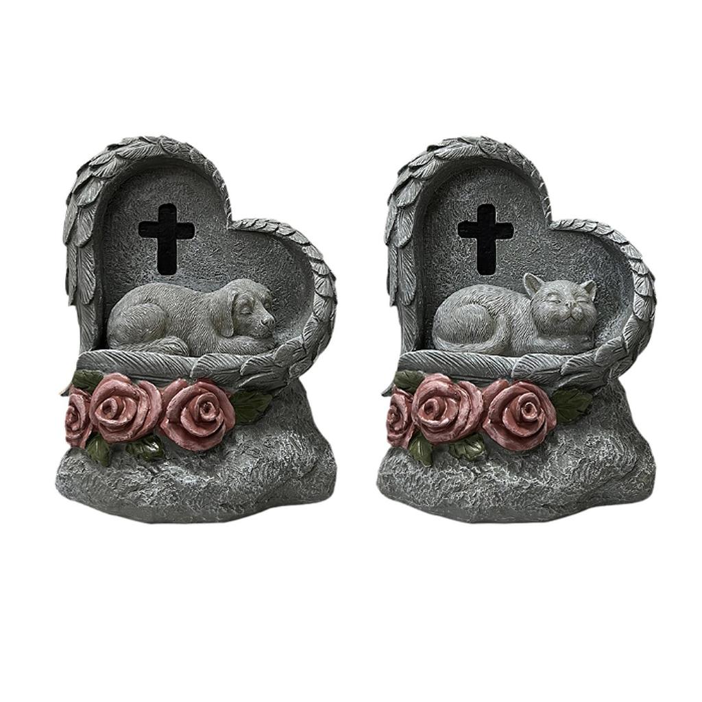 Pet Tombstone Statue Loss of Pet Sympathy Gifts Lawn Resin Pet Grave Marker