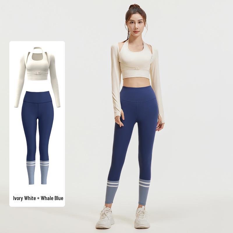 Juyitang Peach Halter Neck High-Intensity Yoga Top - Bra-Free Sports Suit