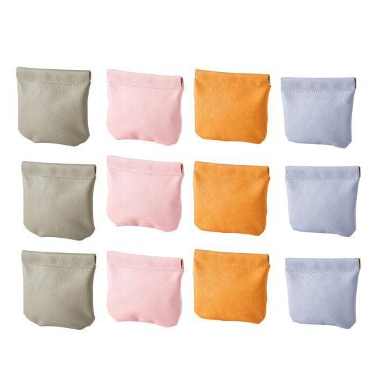 12 шт. Косметичка из искусственной кожи на кнопке, мини-косметичка, водонепроницаемая сумка для хранения, портативная самозапечатывающаяся сумка