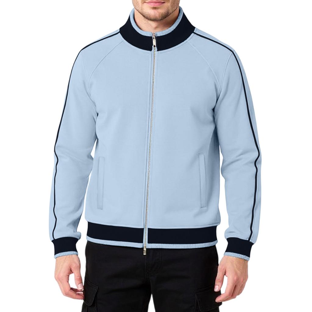 Men's Women's Shoulder Insertion Standing Collar Zipper Cardigan Leisure Hoodie Coat