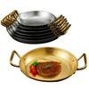 Fry Pot Saucepan Hammered Stainless Steel Paella Cooker Double-Handle Seafood Fried Chicken Plate Non-Stick Korean Flat Kitchenware