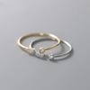 Silver Simple Thin Clear CZ Finger Rings Adjustable 14K Gold Ring For Women Wedding Jewelry Gifts KTJ