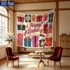 Gifts Backdrop for Birthday Party, Polyester Banner for Wall Decor & Photo Background