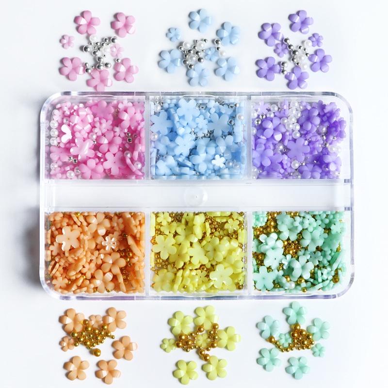 3D акриловые цветы для дизайна ногтей, подвески, стразы, белые смешанные камни, детали для драгоценных камней для профессионального украшения ногтей, аксессуары, принадлежности