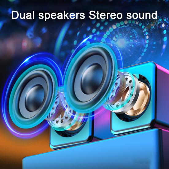1 пара компьютерных динамиков, сабвуфер, USB, Bluetooth-совместимый, проводной, портативный мини-динамик, стереозвук без задержки, громкоговоритель, ПК, ноутбук, ноутбук