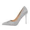 Bigtree Women's Slim Heel 7.5- 10.5cm High Heel Shallow Mouth Pointed Sequin Sexy Night Club High Heels