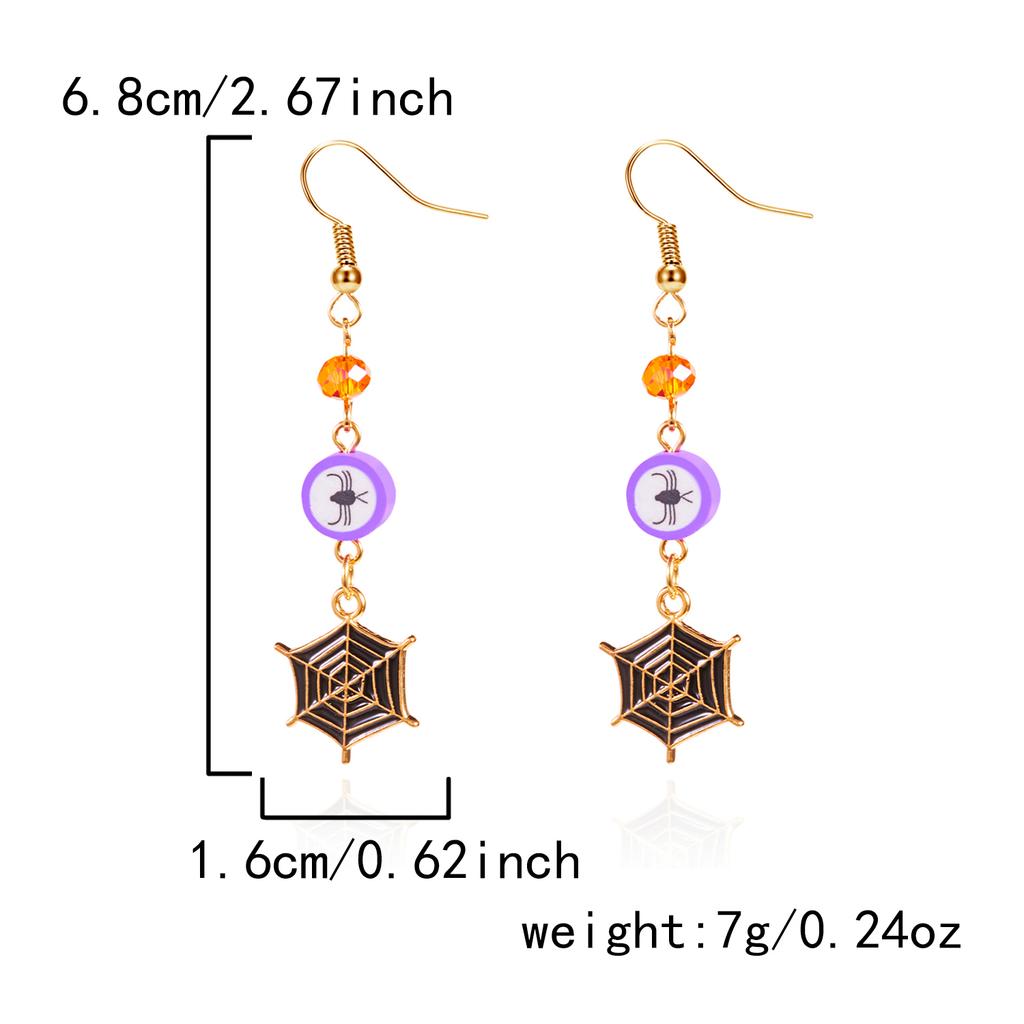Funny Cute Acrylic Pumpkin Crystal Earrings for Women Girls Gothic Polymer Clay Ghost Drop Earring Halloween Theme Party Jewelry