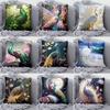 Peacock Print Decorative Pillowcase Bedroom Living Room Square Cushion Pillowcase