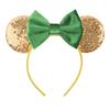 Модная повязка на голову с ушками мышки с блестками на День Святого Патрика, с пайетками, бант для волос, фестивальная повязка для волос, вечеринка, DIY аксессуары для волос, женская