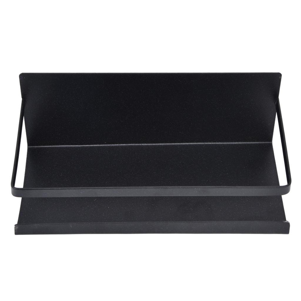 Kitchen Rack Space Saving Spice Shelf Organizer Magnetic Single Tier Iron for StorageBlack