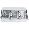 Household 3‑Grid Stainless Steel Seasoning Box Jar Spice Container Set with Spoons Cover
