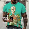 2023 Brand Men’s Shirt, Round Neck T-shirt, 3D Printing, Skull Pattern, Fashion Trend, New Summer Must-have, Oversize