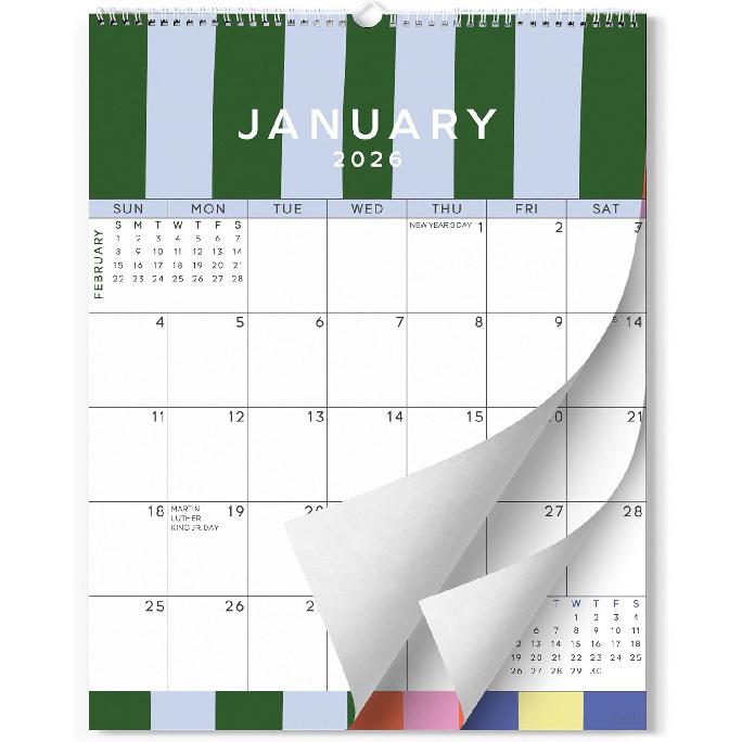 S&O Palm Beach 2026 Wall Calendar - Tear-Off Monthly Calendar through December 2026-18 Month Academic Wall Planner - Hanging Organizer to Track